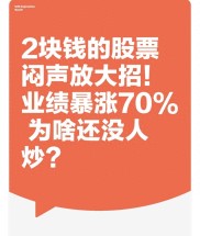 股价 2 块多业绩暴增却未被爆炒，背后三大硬核逻辑揭秘？